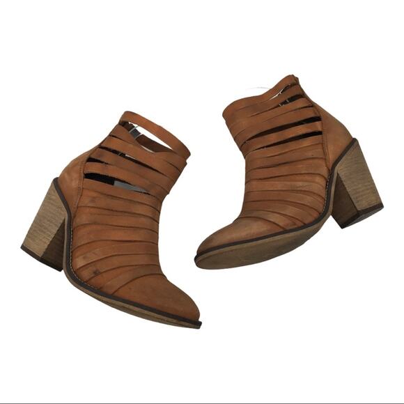 Free People Hybrid Strappy Leather Bootie - 37 - Picture 3 of 11